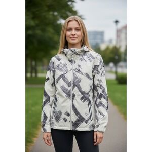 Columbia Interchange Jacket Lightweight Hooded Abstract Print Outdoor Size L